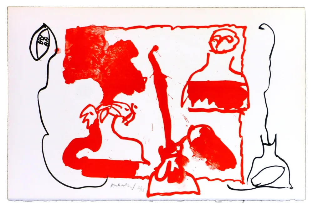 Litografía Alechinsky - Le rêve de l'ammonite 10