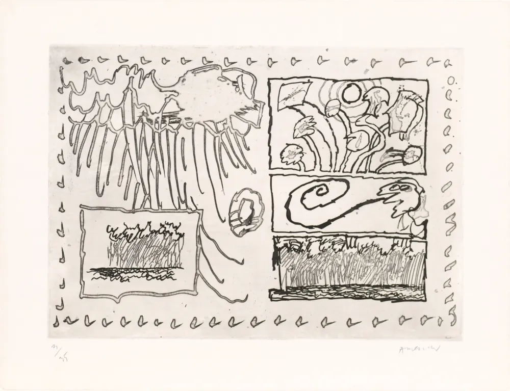 Aguafuerte Alechinsky - Le rêve de l’ammonite