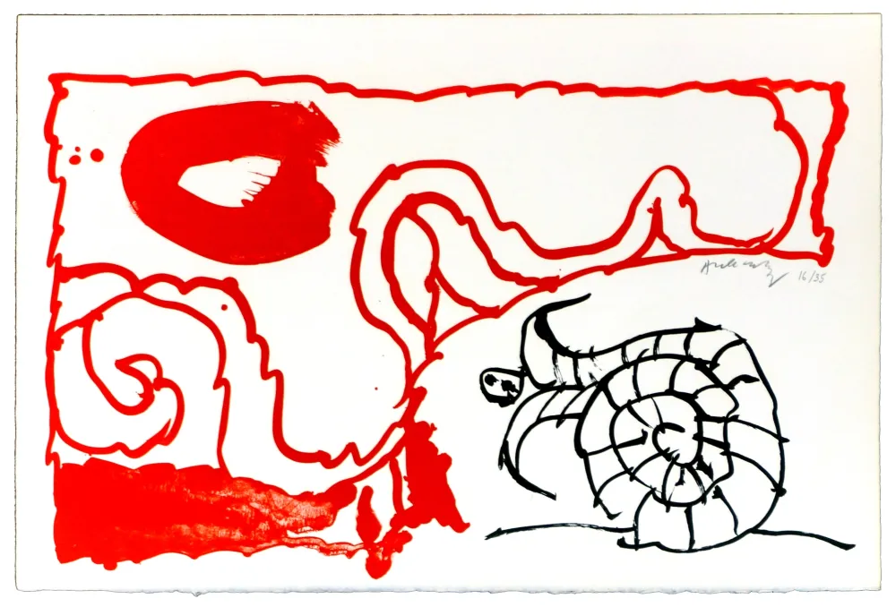 Litografía Alechinsky - Le rêve de l'ammonite 5