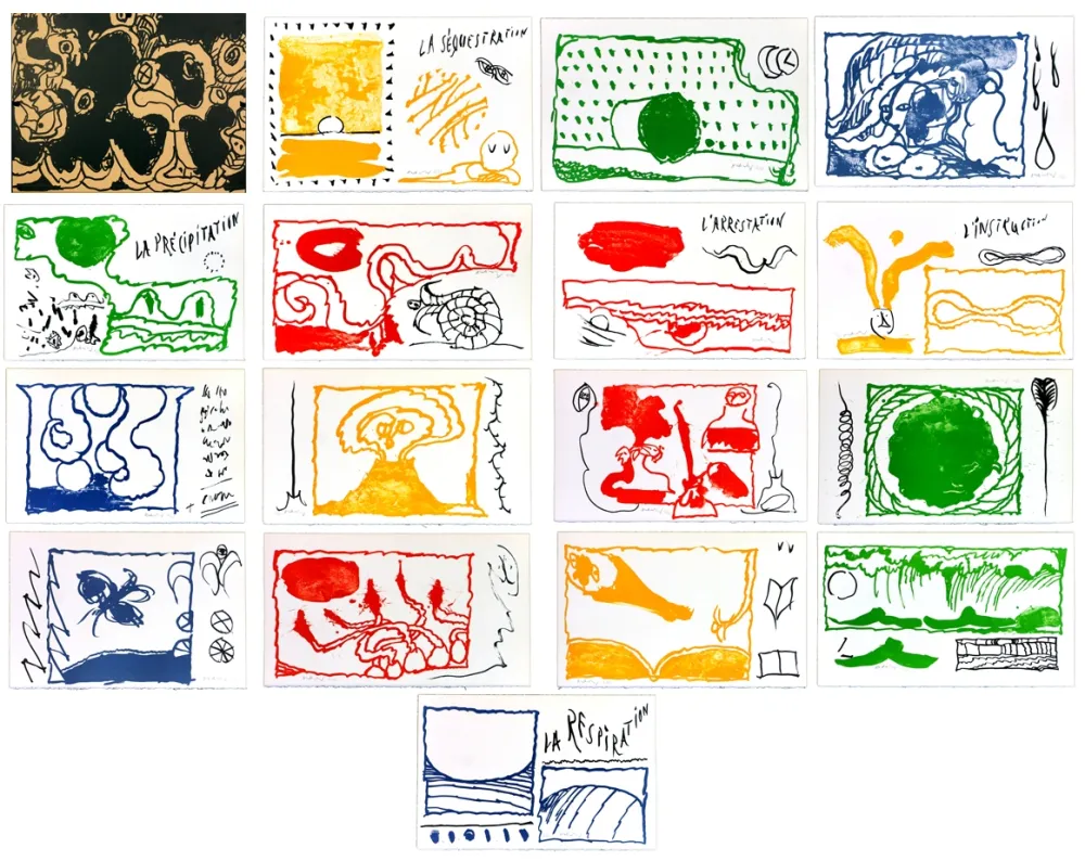 Litografía Alechinsky - Le rêve de l'amonite (complete suite)