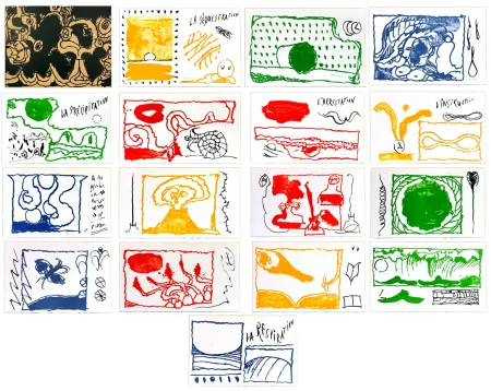 Litografía Alechinsky - Le rêve de l'amonite (complete suite)