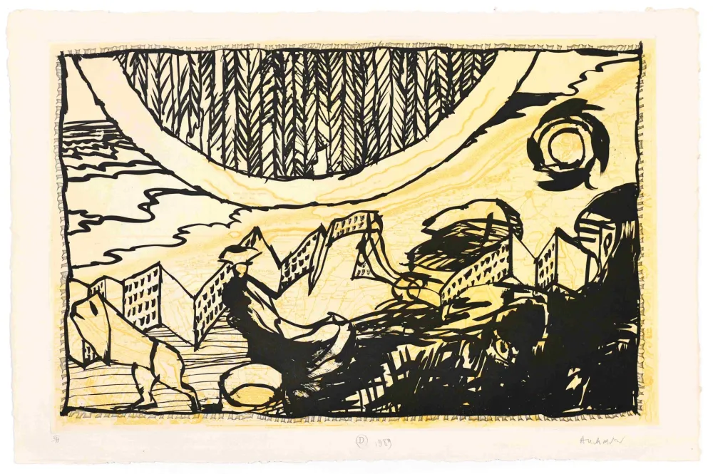 Aguafuerte Alechinsky - Le Siège de Nieuport