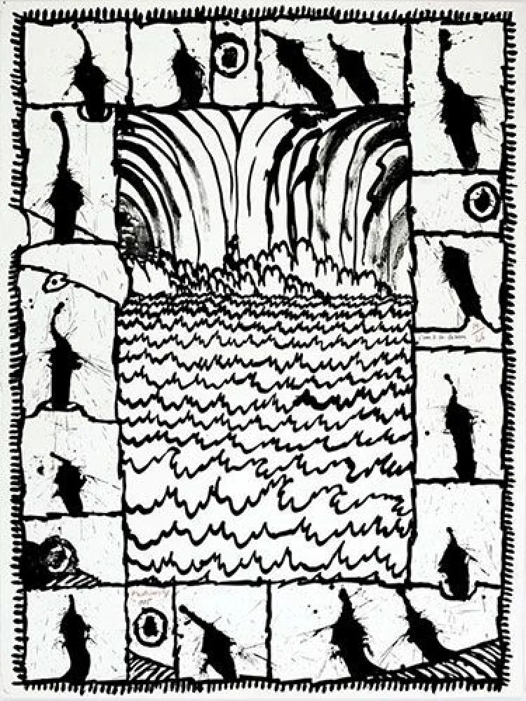 Litografía Alechinsky - L'eau à la lucarne