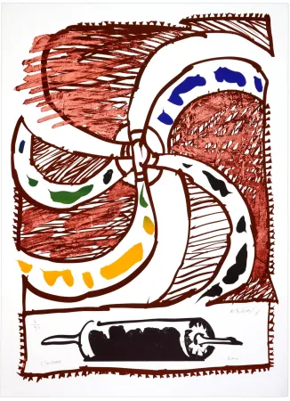 Litografía Alechinsky - L'encreur