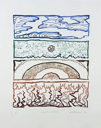 Grabado Alechinsky - Les 4 éléments