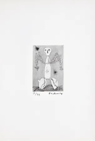 Aguafuerte Alechinsky - Les métiers 07: Le soldat méconnu