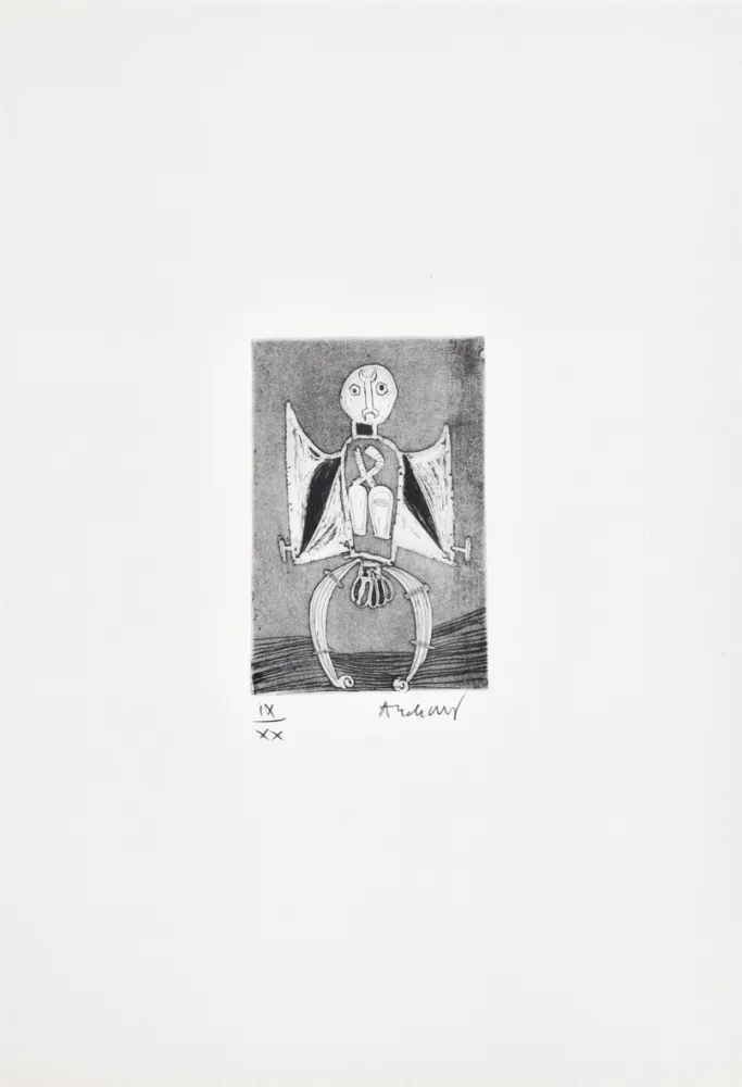 Aguafuerte Alechinsky - Les métiers 08: Le garagiste