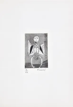 Aguafuerte Alechinsky - Les métiers 08: Le garagiste