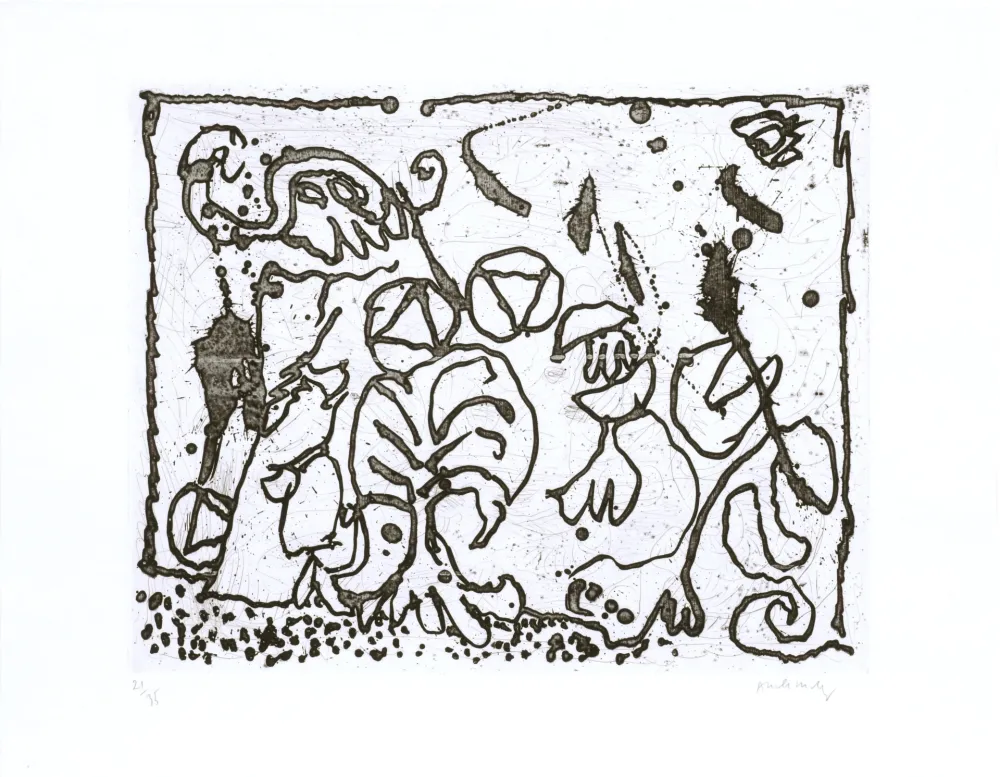 Aguafuerte Alechinsky - Les points sans les i