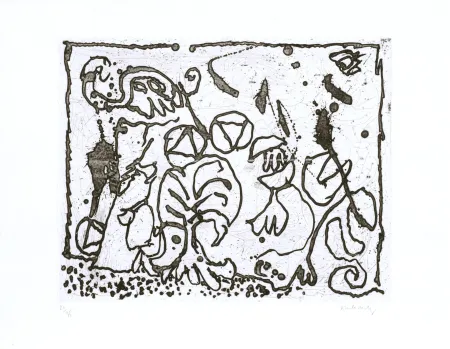 Aguafuerte Alechinsky - Les points sans les i