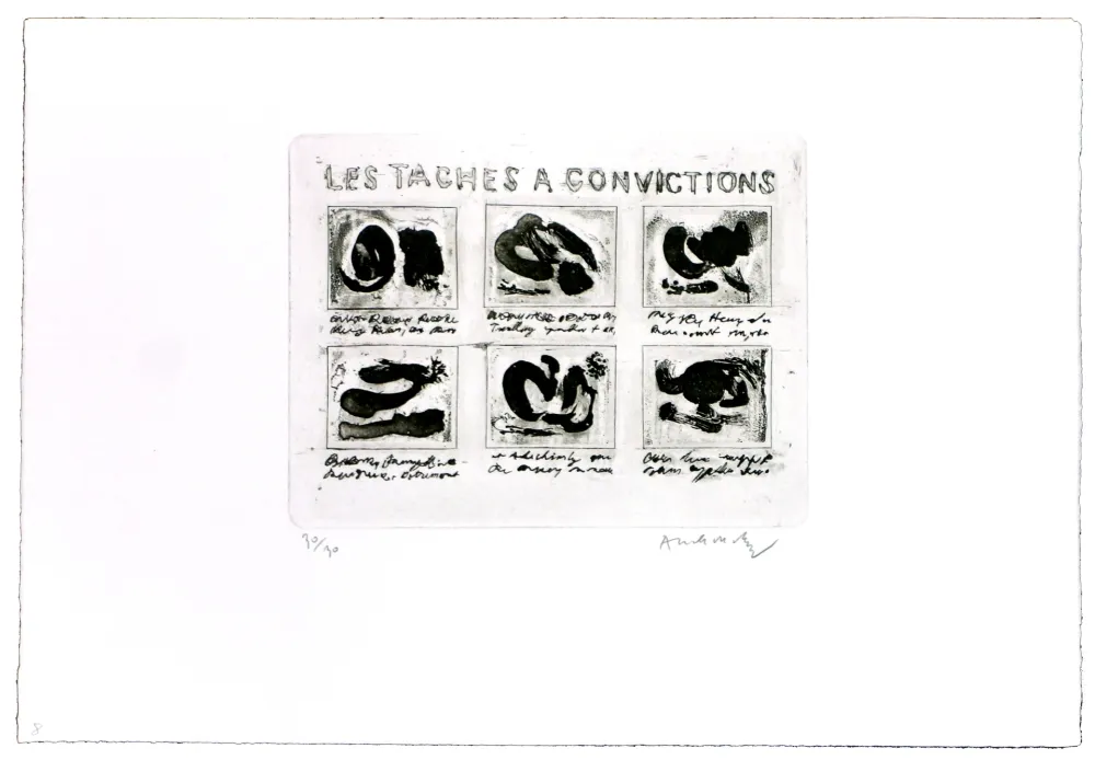 Aguafuerte Alechinsky - Les tâches à convictions