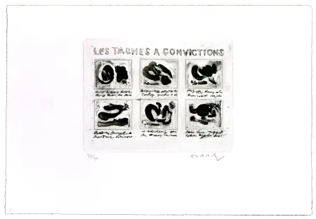 Aguafuerte Alechinsky - Les tâches à convictions
