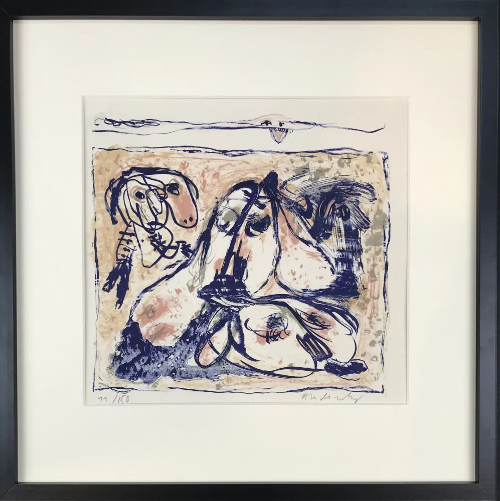 Litografía Alechinsky - Les tireurs de langue, 1962