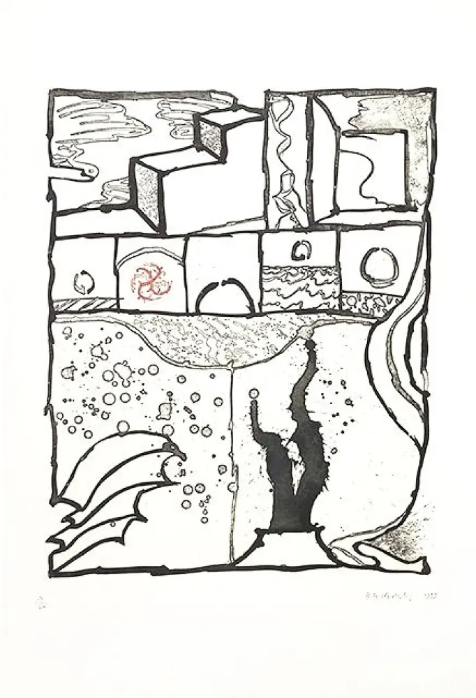 Grabado Alechinsky - Les trois marches