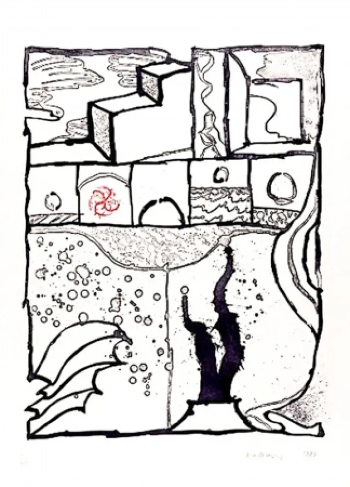 Grabado Alechinsky - Les trois marches