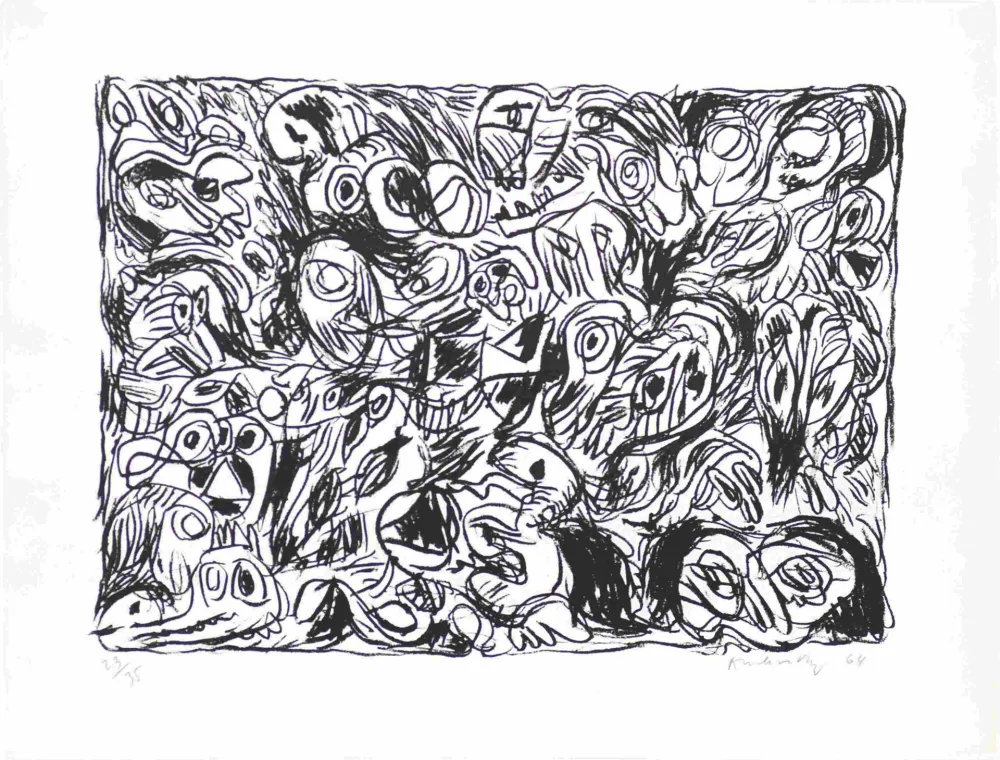 Litografía Alechinsky - Les yeux ouverts