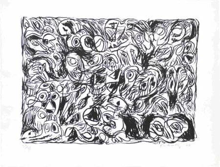 Litografía Alechinsky - Les yeux ouverts