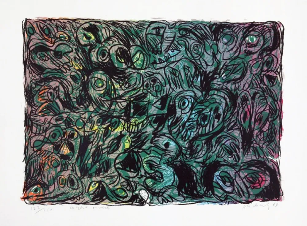 Litografía Alechinsky - Les yeux ouverts