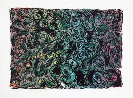 Litografía Alechinsky - Les yeux ouverts