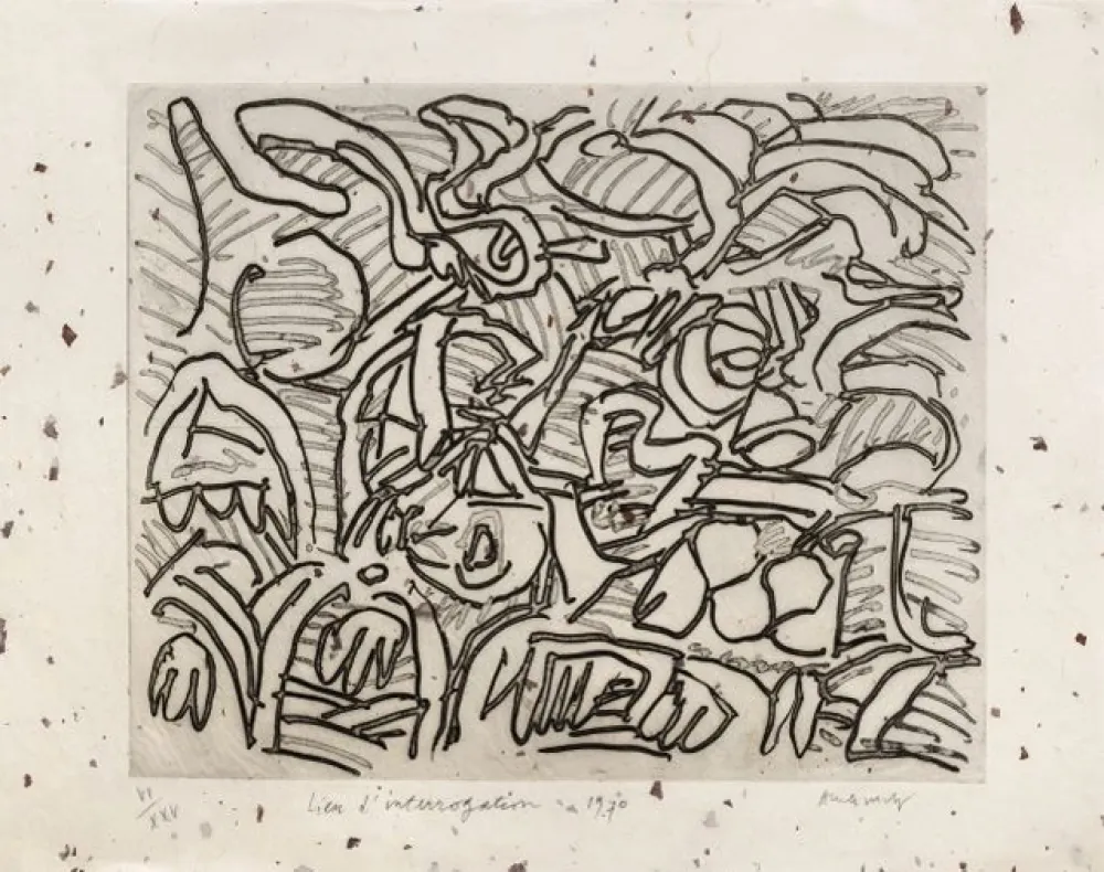 Grabado Alechinsky - Lieu d'interrogation