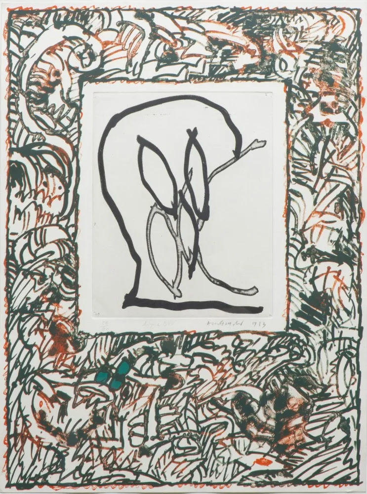 Litografía Alechinsky - Ligne BVV