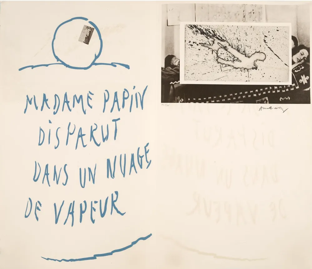 Aguafuerte Alechinsky - Madame Papin disparut dans un nuage de vapeur