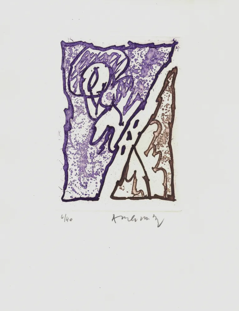 Aguafuerte Alechinsky - '' Maint Corps de Chambres ''