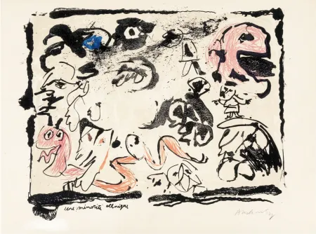 Litografía Alechinsky - Minorité etchnique