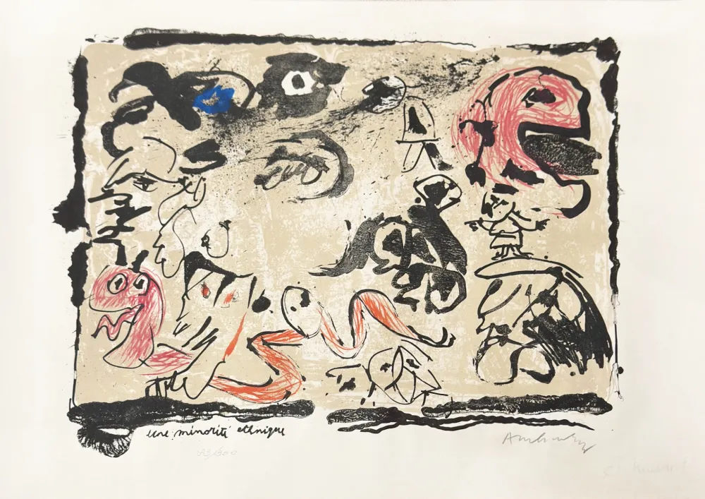 Litografía Alechinsky - Minorité etchnique