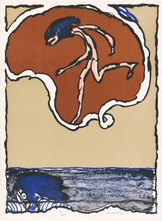 Litografía Alechinsky - Objets volants II