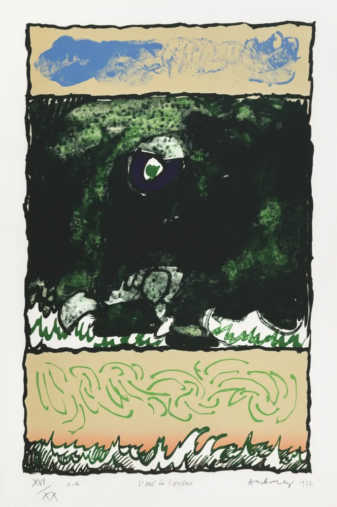 Litografía Alechinsky - Oeil de l'encre (L')