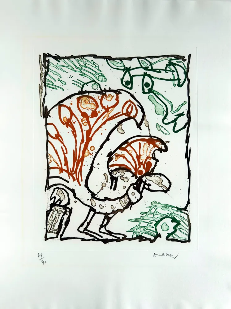 Litografía Alechinsky - Paon