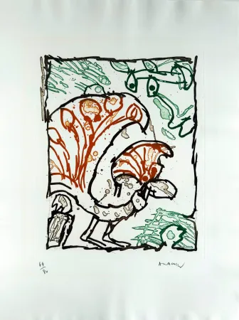 Litografía Alechinsky - Paon