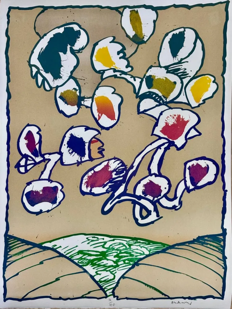 Litografía Alechinsky - Paris Flying Objects