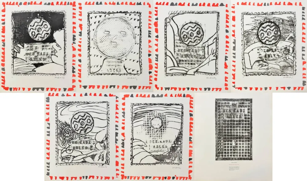 Aguafuerte Alechinsky - Pièces du mobilier urbain