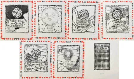 Aguafuerte Alechinsky - Pièces du mobilier urbain