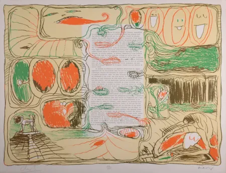 Litografía Alechinsky - Placard, 1975