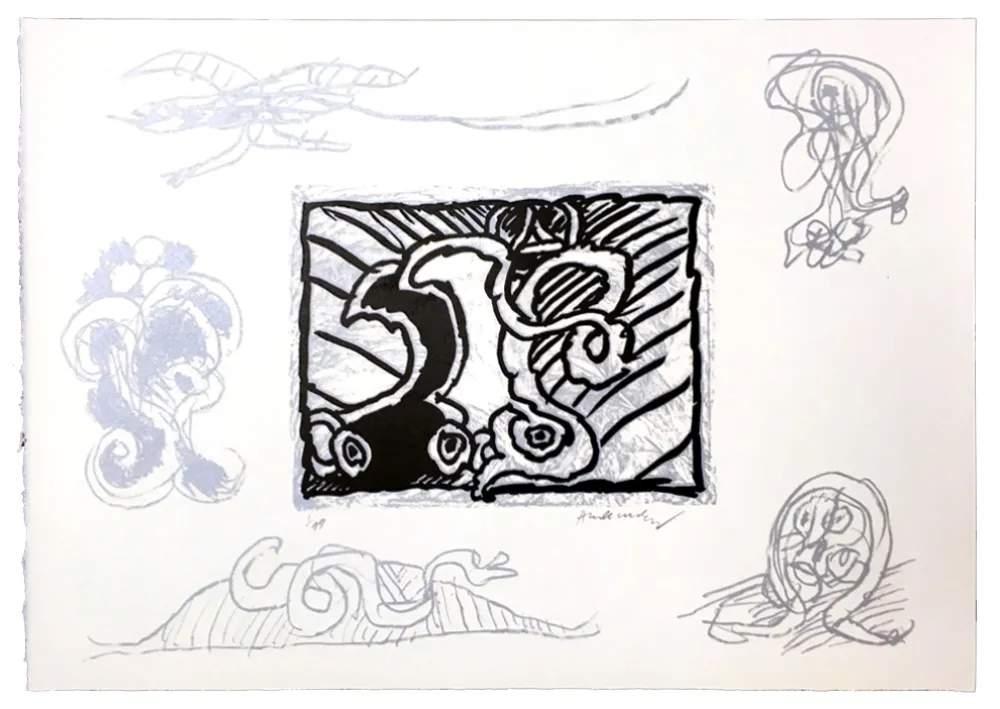 Linograbado Alechinsky - Planche IX