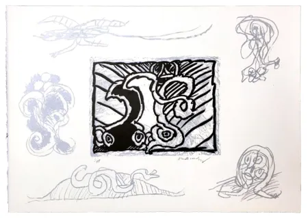 Linograbado Alechinsky - Planche IX