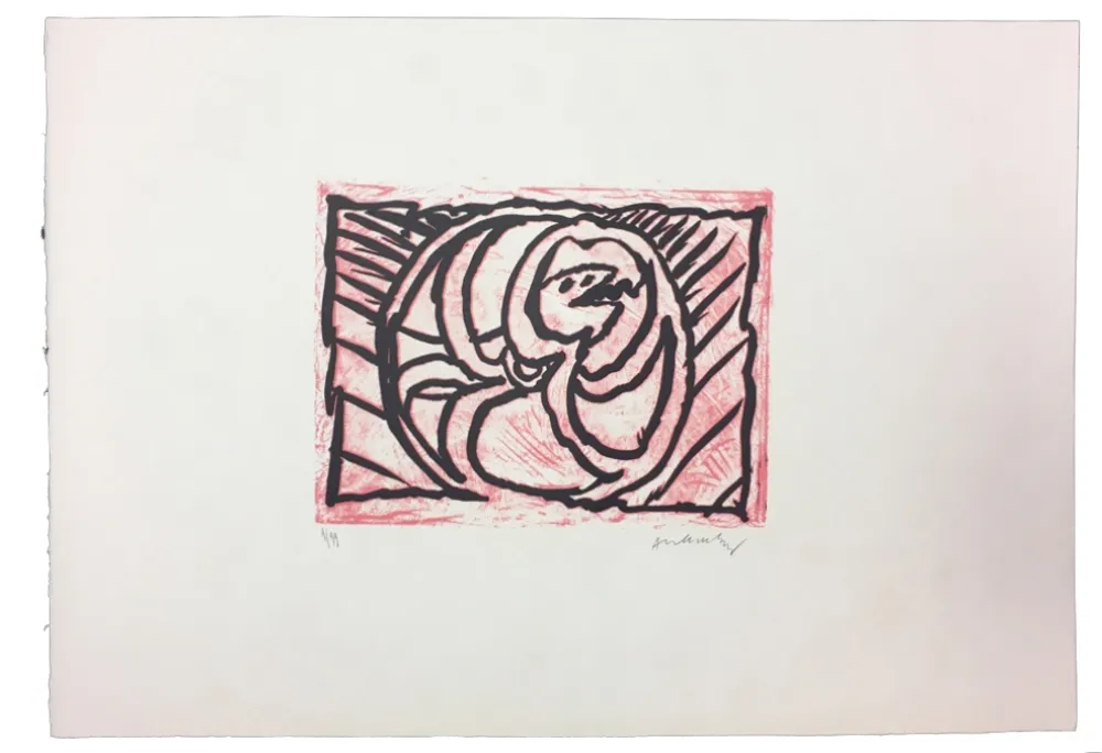 Linograbado Alechinsky - Planche V