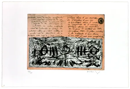 Aguafuerte Alechinsky - Quelque chose d'un monde