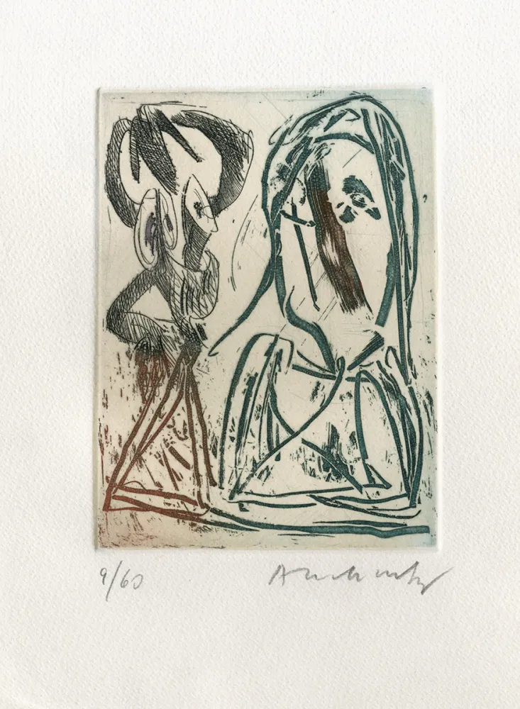 Aguafuerte Alechinsky - Quelques vieilles lignes