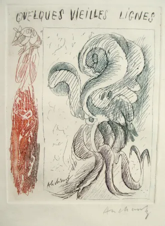 Aguafuerte Alechinsky - Quelques vieilles lignes I