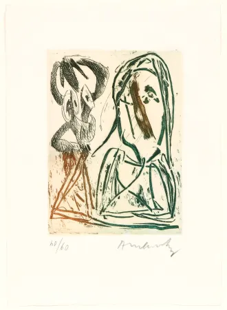 Aguafuerte Alechinsky - Quelques vieilles lignes III