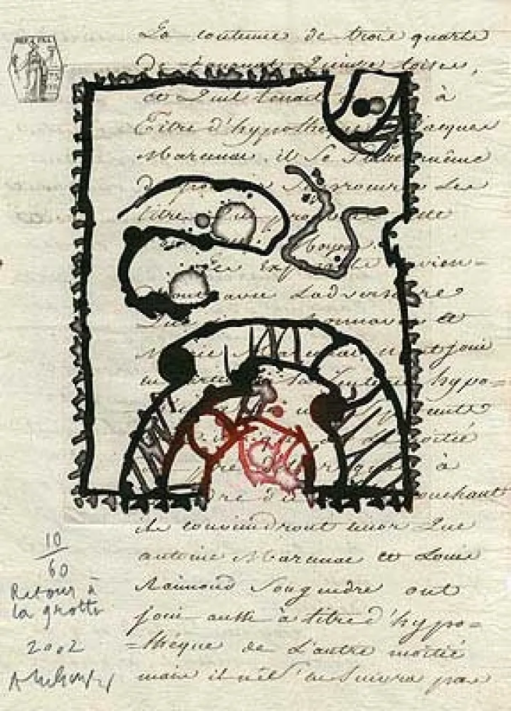 Grabado Alechinsky - Retour à la grotte