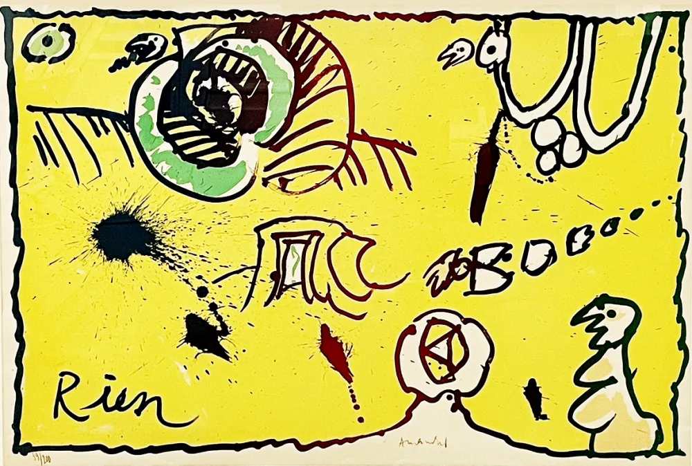 Litografía Alechinsky - Rien