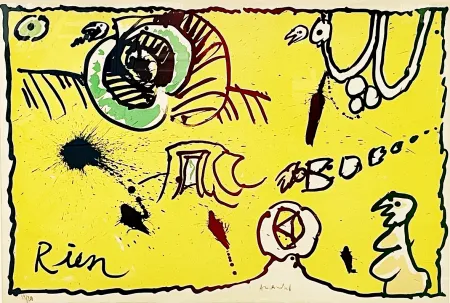 Litografía Alechinsky - Rien