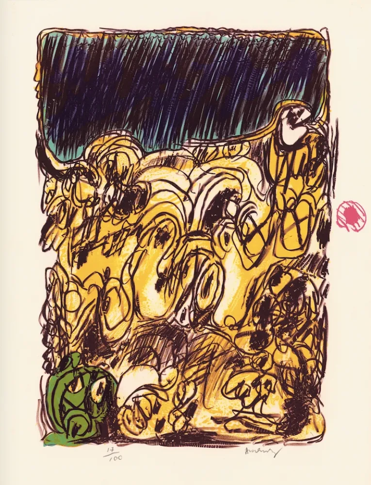 Litografía Alechinsky - Ruée