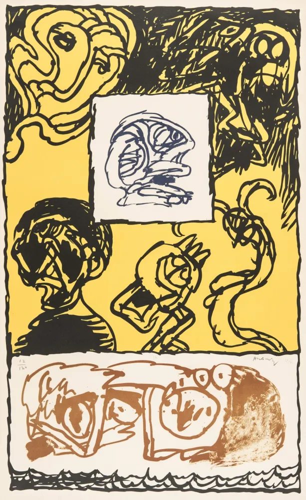 Litografía Alechinsky - Samuel Beckett