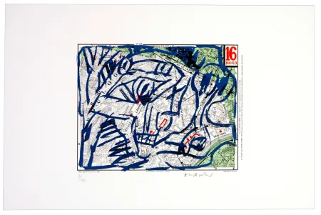 Litografía Alechinsky - Seizième arrondissement, Nord (Paris)